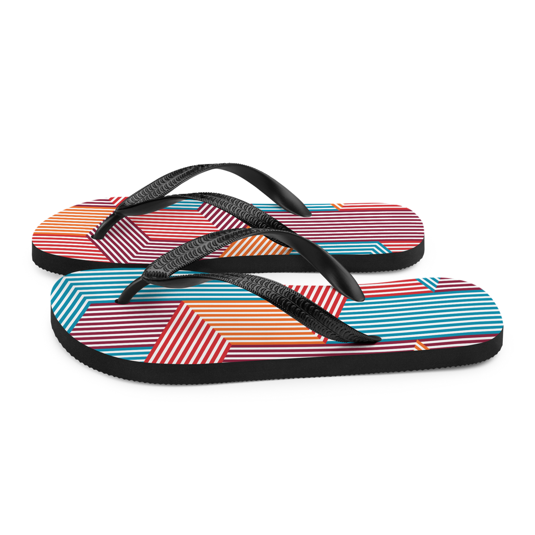 Valantomode | Women's Prism Flip-Flops - Colorful Beach Sandals