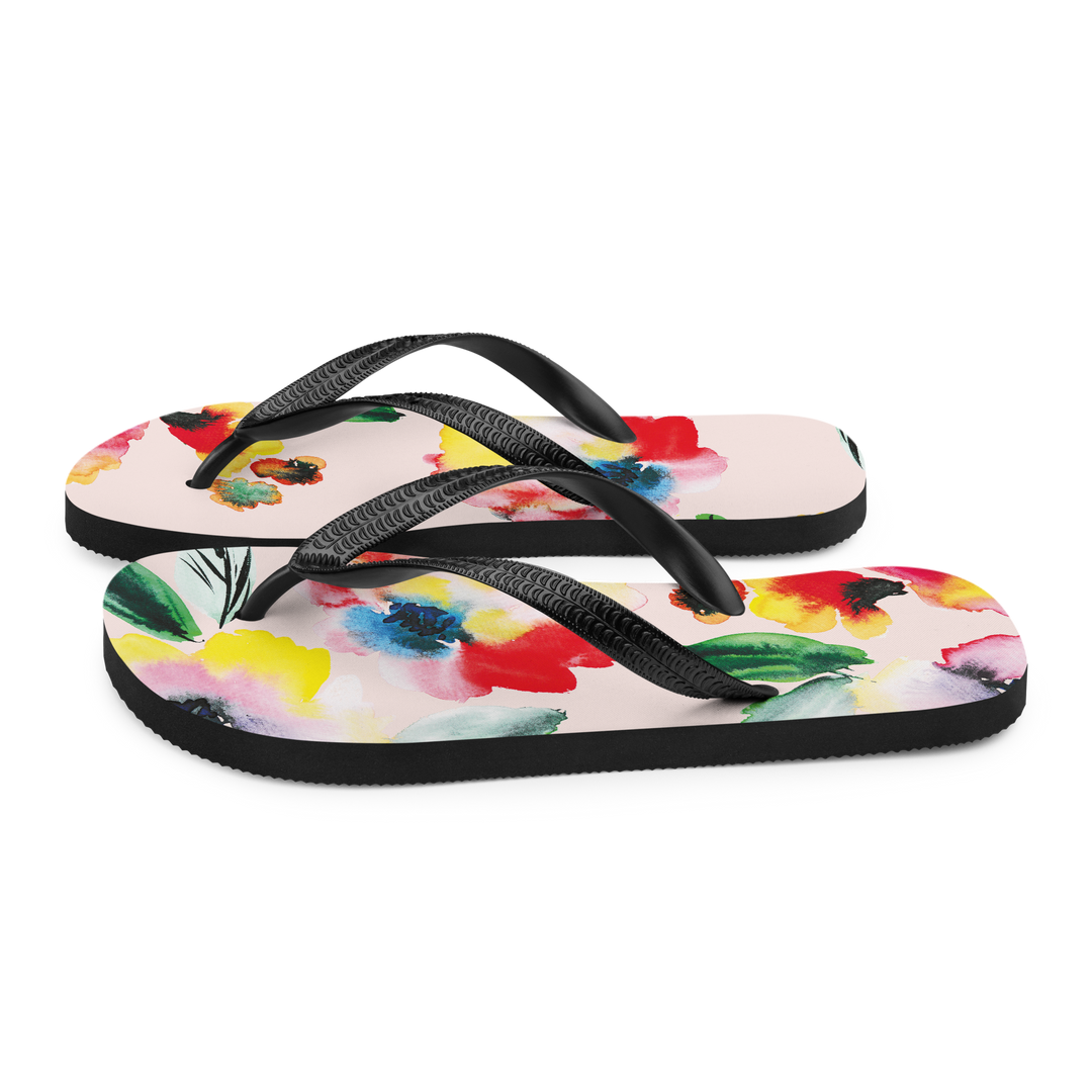 Valantomode | Women's Floral Flip-Flops - Beach Sandals