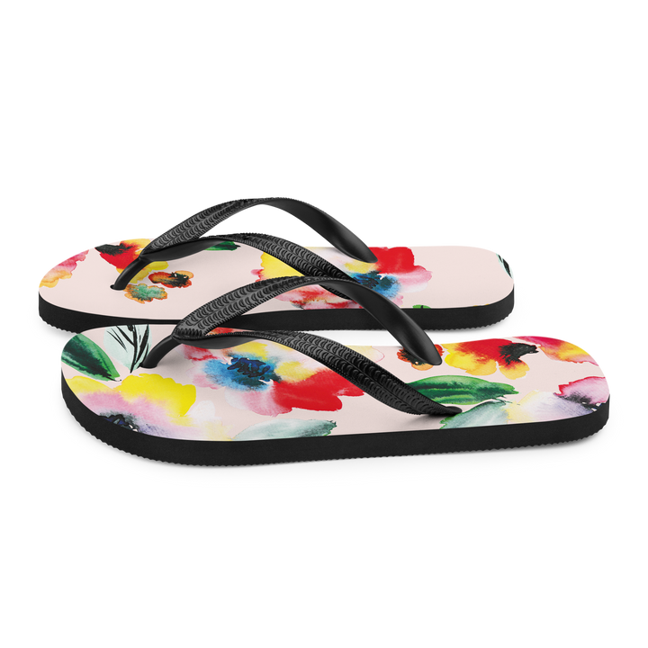 Valantomode | Women's Floral Flip-Flops - Beach Sandals