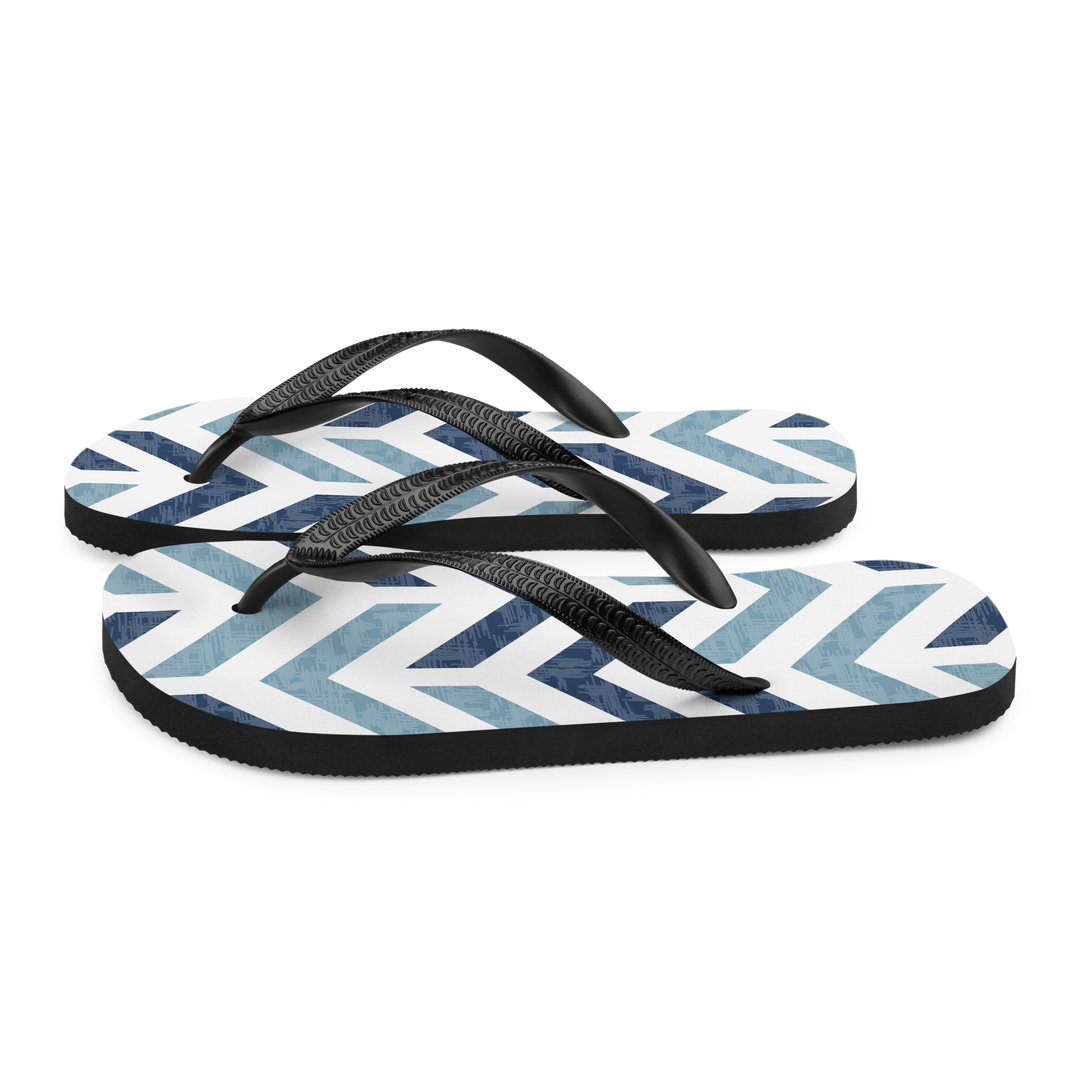 Valantomode | Women's Chevron Flip Flops - Cushioned Beach Sandals
