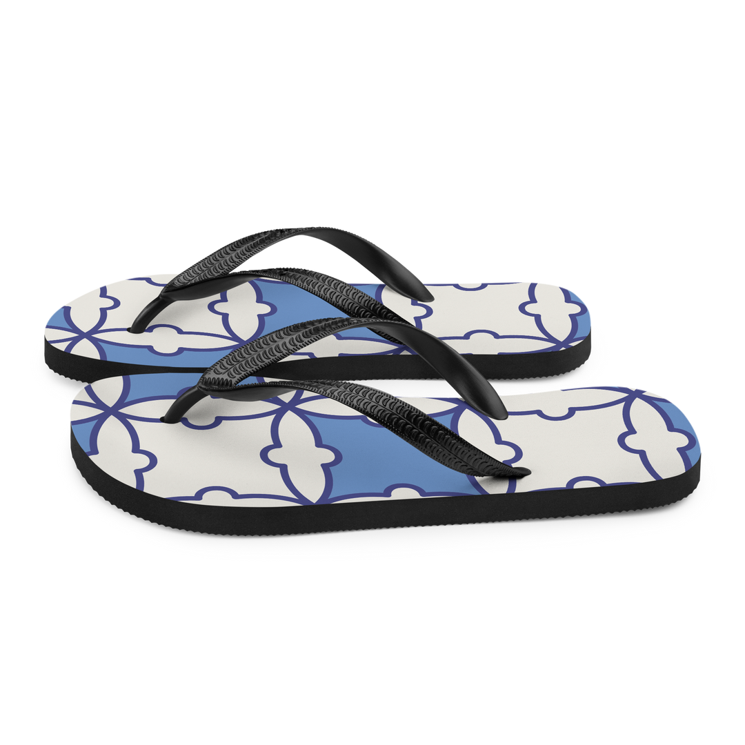 Valantomode | Women's Azure Mosaic Flip-Flops - Beach Sandals