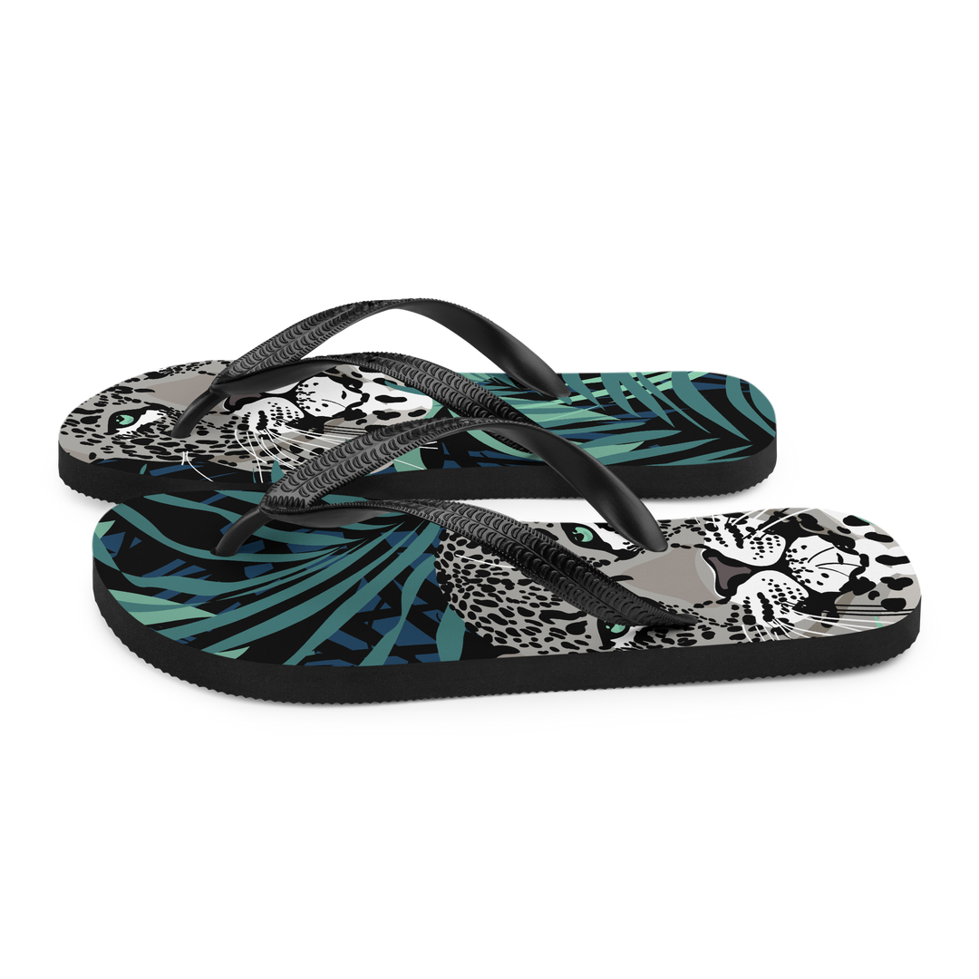 Valantomode | Women's Jungle Print Flip-Flops - Beach Sandals