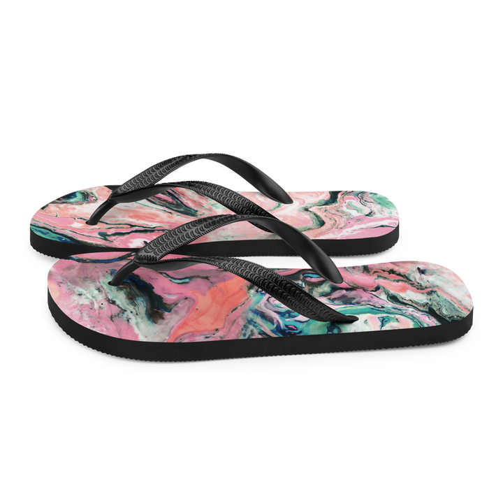 Valantomode | Women's Coral Swirl Flip-Flops - Beach Sandals