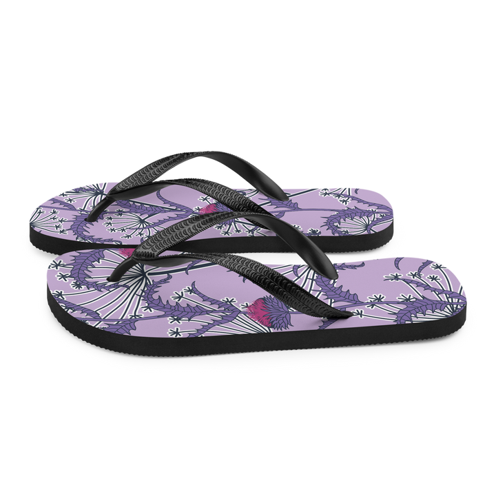 Valantomode | Women's Floral Flip-Flops - Thistle Bloom Sandals