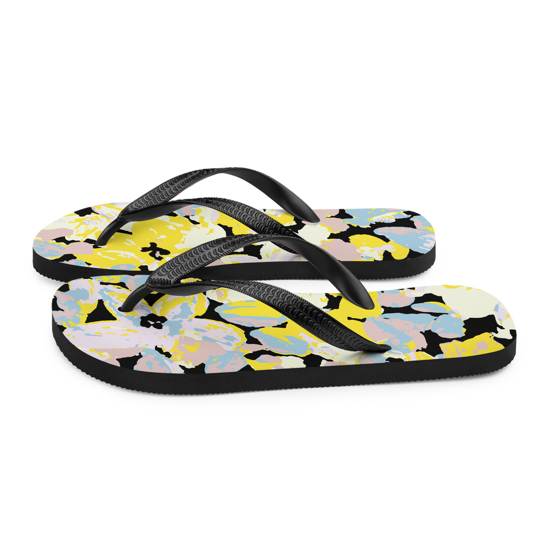 Valantomode | Women's Lemon Print Flip-Flops, Cushioned Summer Sandals