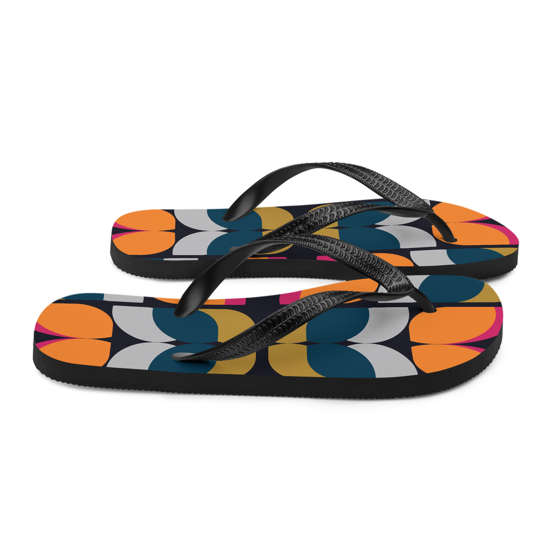 Valantomode | Women's Flip-Flops - Retro Citrus Print Beach Sandals