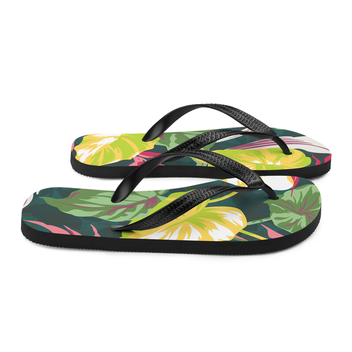 Valantomode | Women's Tropical Print Flip-Flops - Beach Sandals
