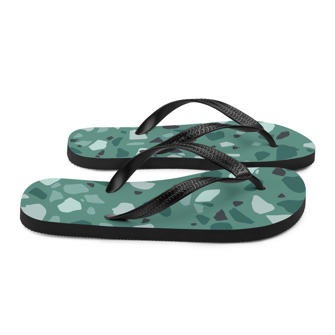 Valantomode | Women's Forest Green Pebble Flip-Flops - Comfort Sandals