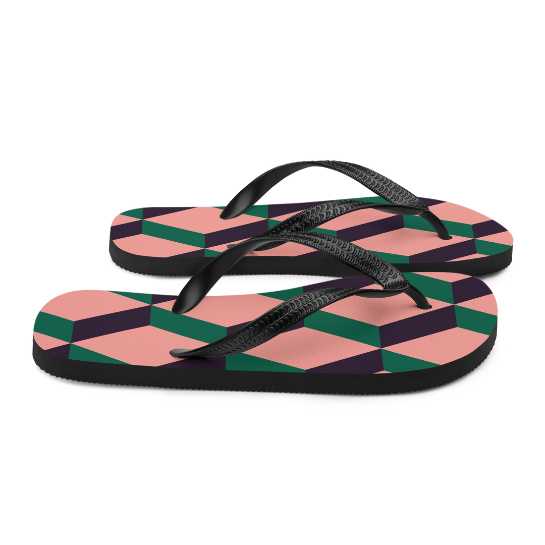Valantomode | Women's Geometric Flip-Flops - Beach Comfort Sandals