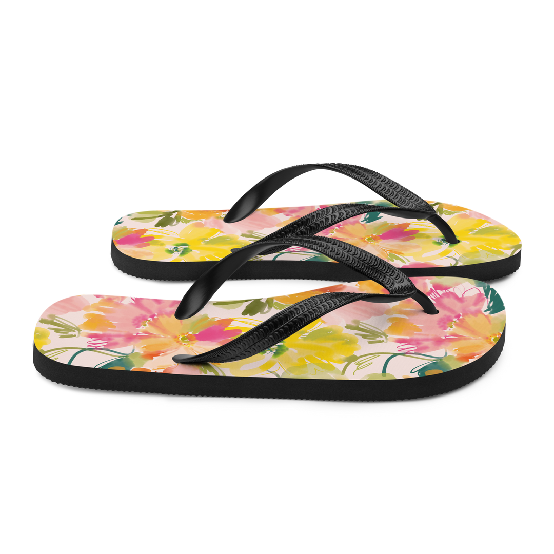 Valantomode | Women's Blossom Joy Floral Beach Flip-Flops