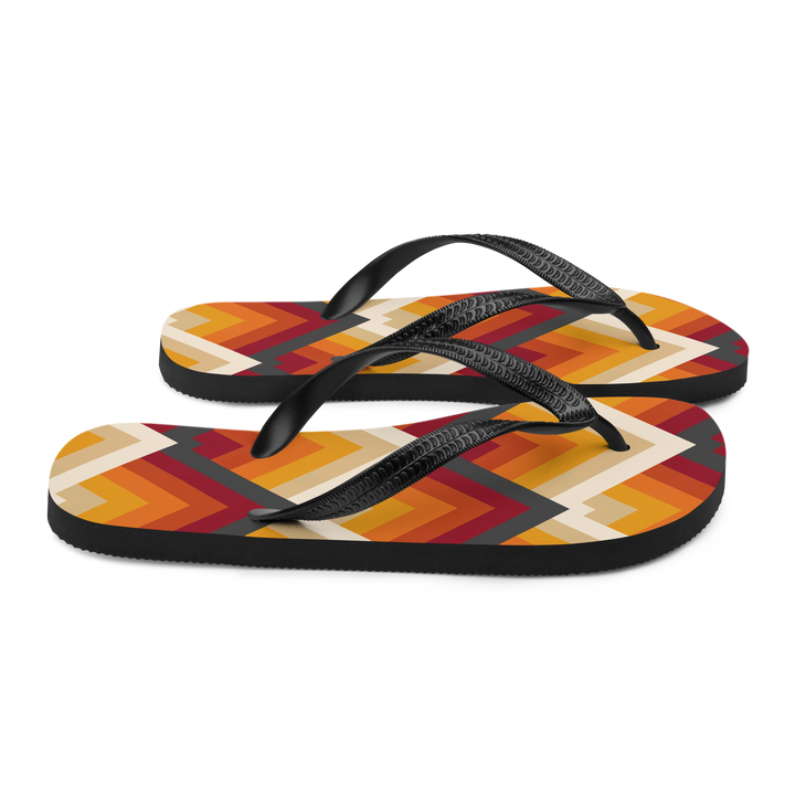 Valantomode | Women's Flip-Flops - Sunset Chevron Beach Sandals