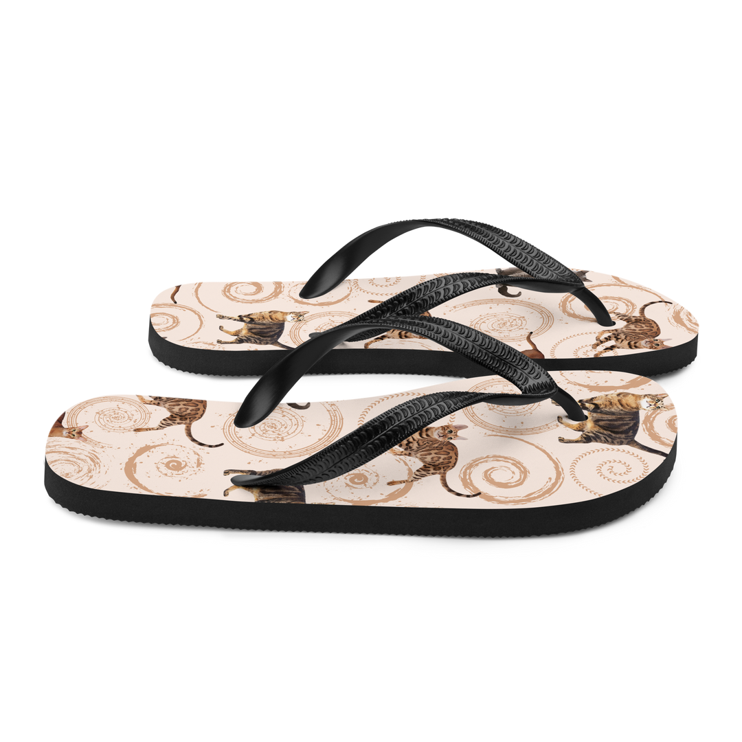 Valantomode | Women's Flip-Flops - Whisker Swirl Beach Sandals