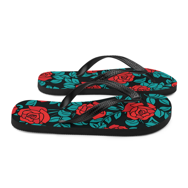 Valantomode | Women's Rose Floral Beach Flip-Flops
