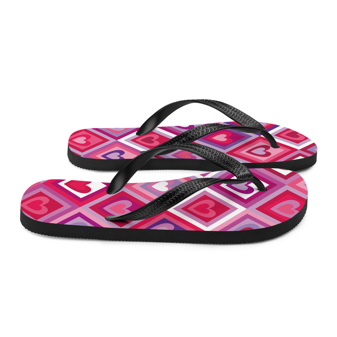 Valantomode | Women's Heart-Print Beach Flip-Flops