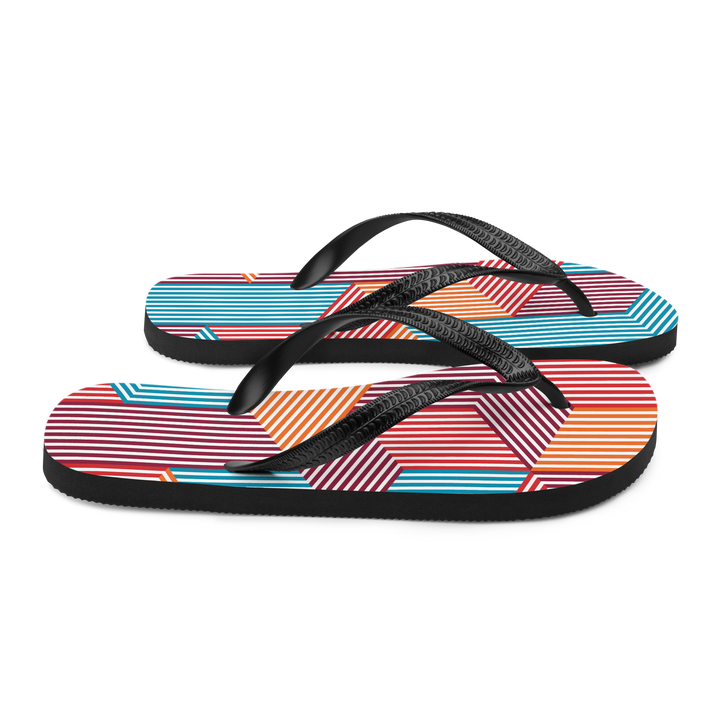 Valantomode | Women's Prism Flip-Flops - Colorful Beach Sandals