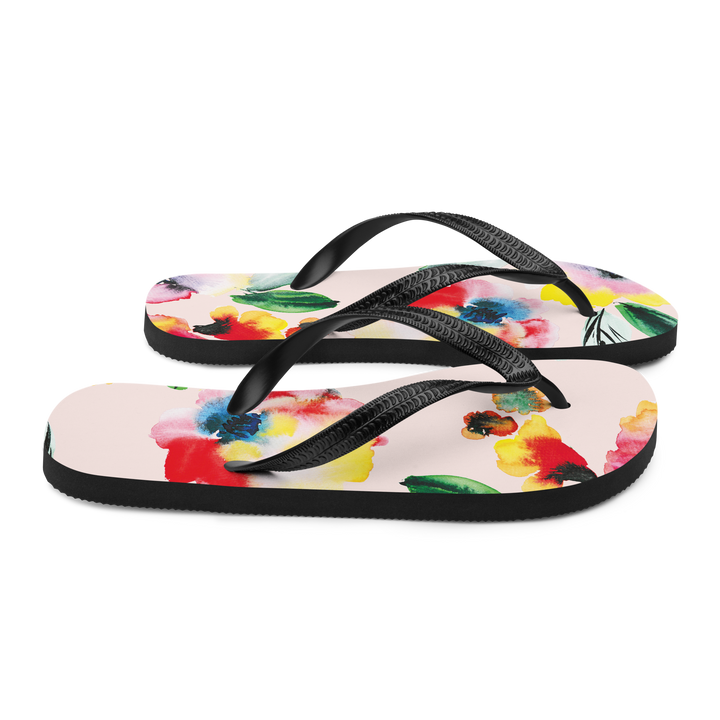 Valantomode | Women's Floral Flip-Flops - Beach Sandals