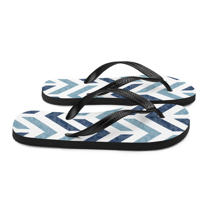 Valantomode | Women's Chevron Flip Flops - Cushioned Beach Sandals
