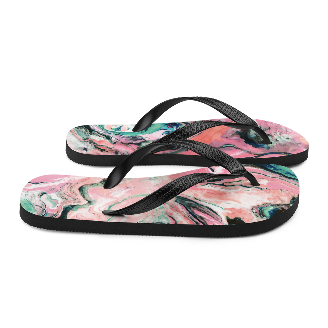 Valantomode | Women's Coral Swirl Flip-Flops - Beach Sandals