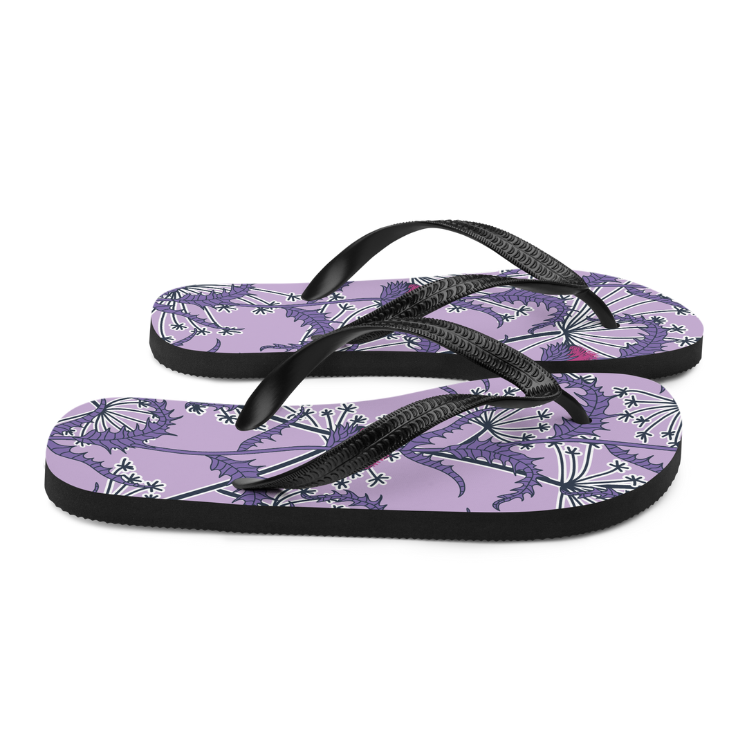 Valantomode | Women's Floral Flip-Flops - Thistle Bloom Sandals