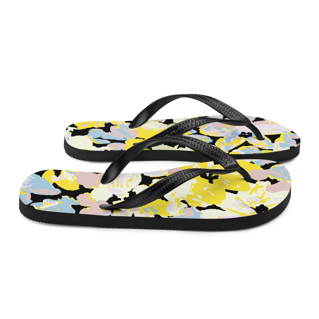 Valantomode | Women's Lemon Print Flip-Flops, Cushioned Summer Sandals