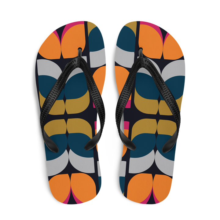 Valantomode | Women's Flip-Flops - Retro Citrus Print Beach Sandals