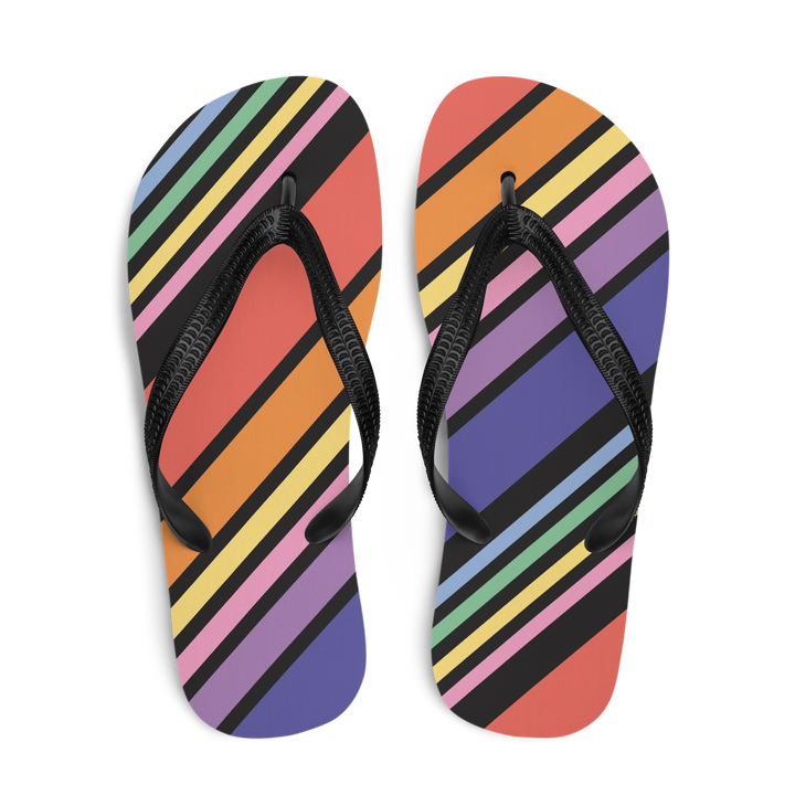 Valantomode | Women's Striped Flip-Flops - Beach Sandals