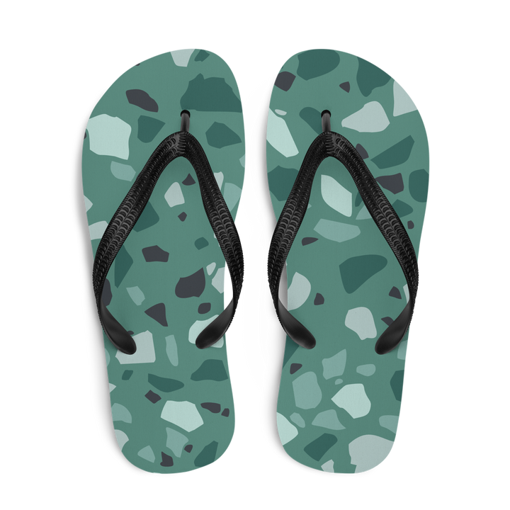 Valantomode | Women's Forest Green Pebble Flip-Flops - Comfort Sandals