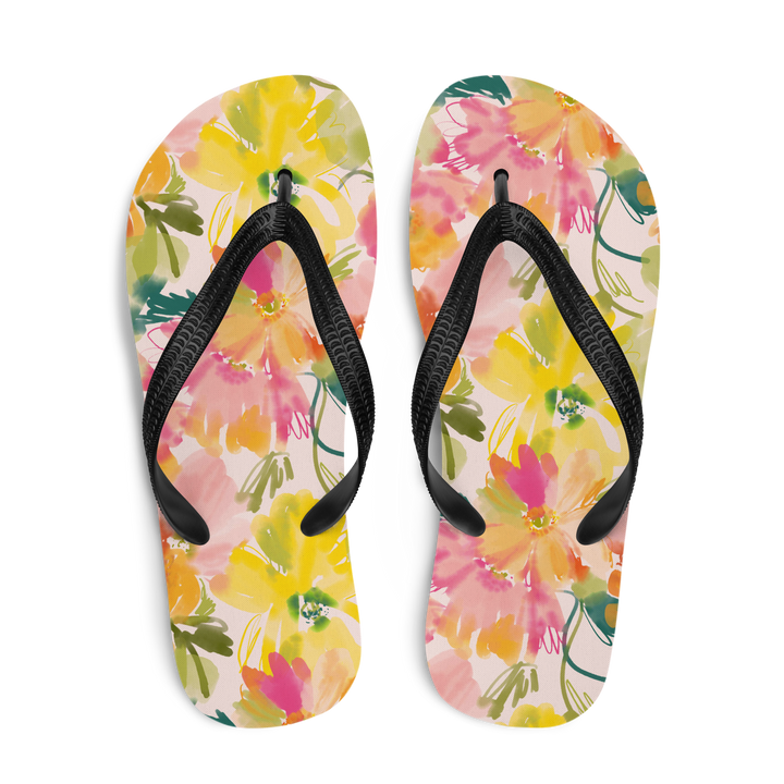 Valantomode | Women's Blossom Joy Floral Beach Flip-Flops