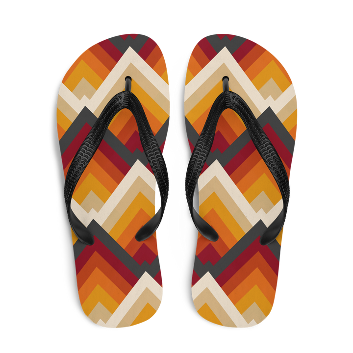 Valantomode | Women's Flip-Flops - Sunset Chevron Beach Sandals