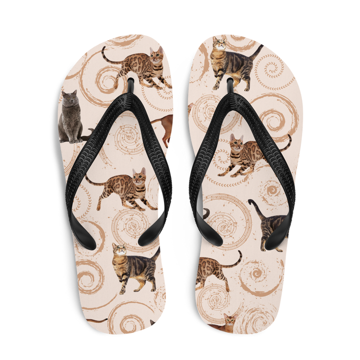 Valantomode | Women's Flip-Flops - Whisker Swirl Beach Sandals