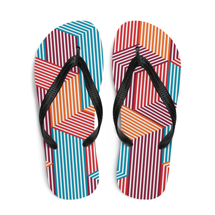 Valantomode | Women's Prism Flip-Flops - Colorful Beach Sandals