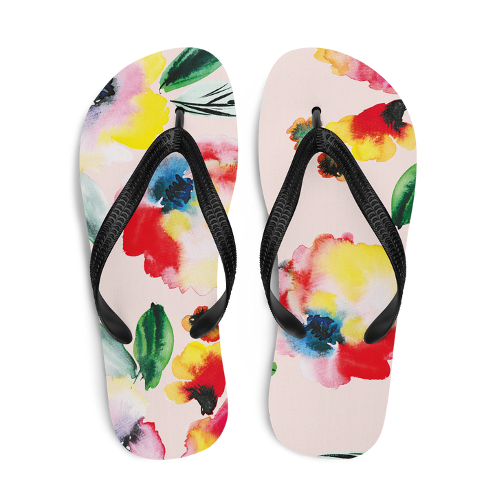 Valantomode | Women's Floral Flip-Flops - Beach Sandals
