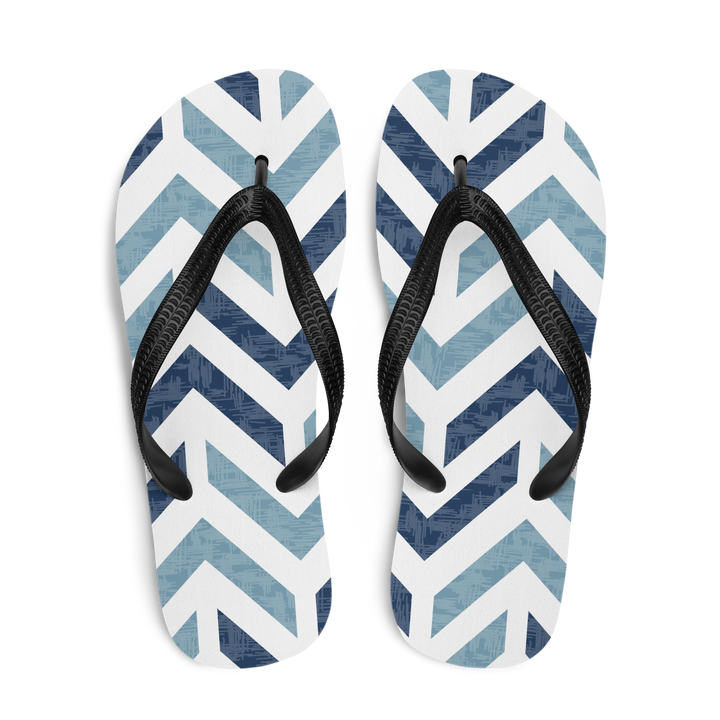 Valantomode | Women's Chevron Flip Flops - Cushioned Beach Sandals