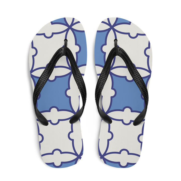 Valantomode | Women's Azure Mosaic Flip-Flops - Beach Sandals