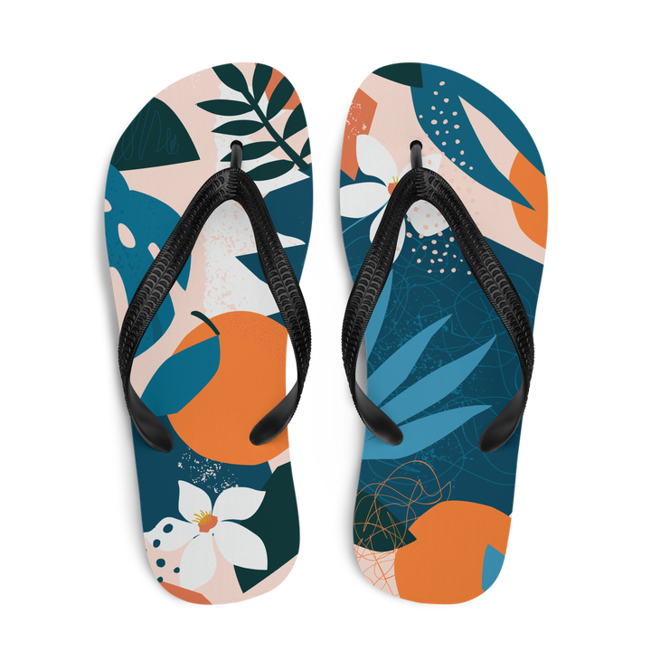 Valantomode | Women's Tropical Citrus Beach Flip-Flops