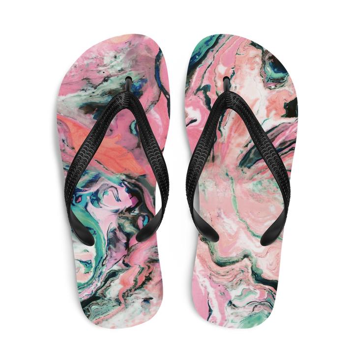 Valantomode | Women's Coral Swirl Flip-Flops - Beach Sandals
