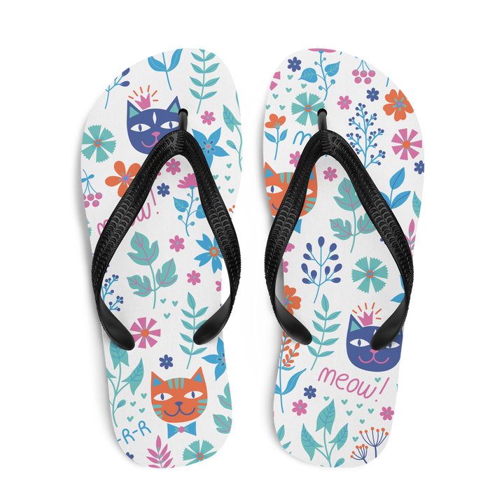 Valantomode | Women's Kitten Flip-Flops — Cute Garden Summer Sandals