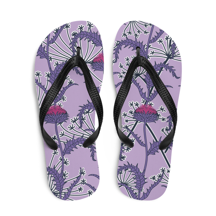 Valantomode | Women's Floral Flip-Flops - Thistle Bloom Sandals