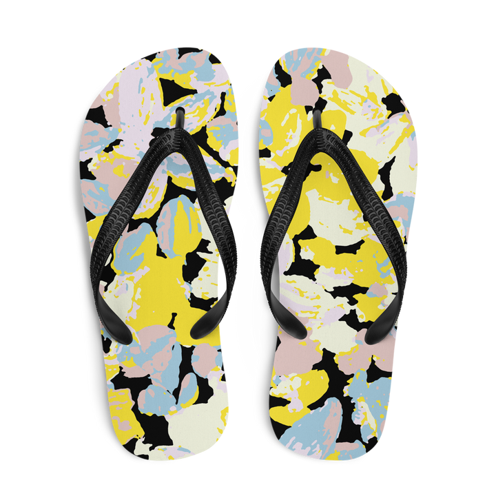 Valantomode | Women's Lemon Print Flip-Flops, Cushioned Summer Sandals