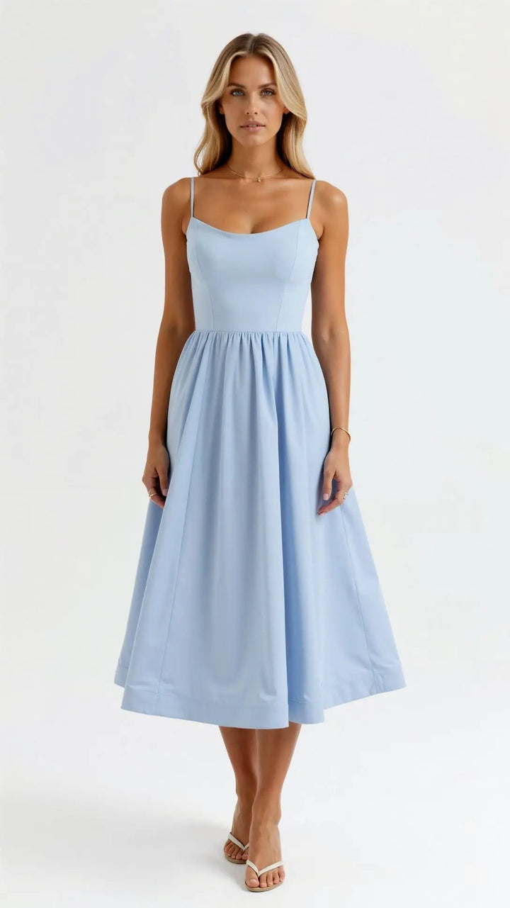 Valantomode | Flowy Midi Dress for Effortless Summer Style