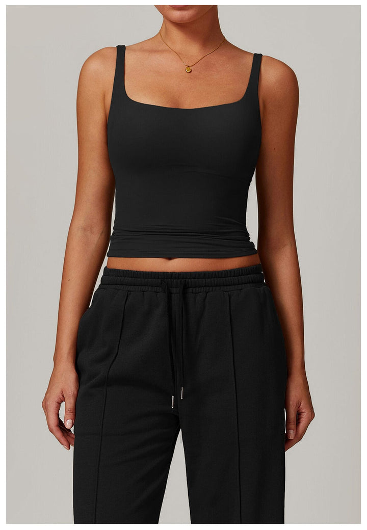 Valantomode | Lightweight Seamless Square Neck Tank Top for Women - Shaping Camisole Ideal for Layering and Daily Wear