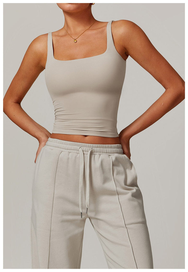 Valantomode | Lightweight Seamless Square Neck Tank Top for Women - Shaping Camisole Ideal for Layering and Daily Wear