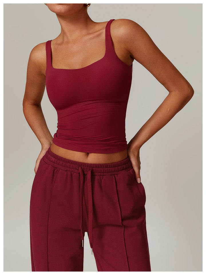 Valantomode | Lightweight Seamless Square Neck Tank Top for Women - Shaping Camisole Ideal for Layering and Daily Wear