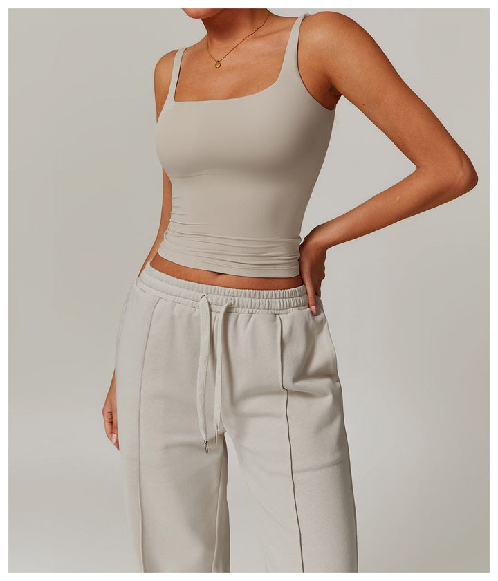 Valantomode | Lightweight Seamless Square Neck Tank Top for Women - Shaping Camisole Ideal for Layering and Daily Wear