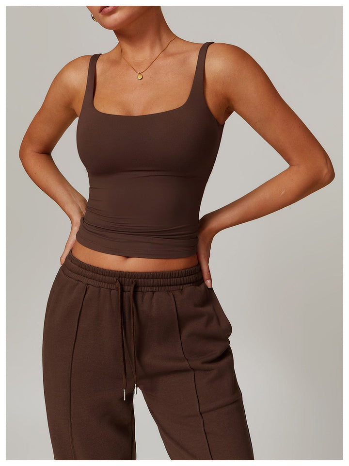 Valantomode | Lightweight Seamless Square Neck Tank Top for Women - Shaping Camisole Ideal for Layering and Daily Wear