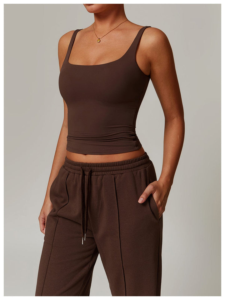 Valantomode | Lightweight Seamless Square Neck Tank Top for Women - Shaping Camisole Ideal for Layering and Daily Wear
