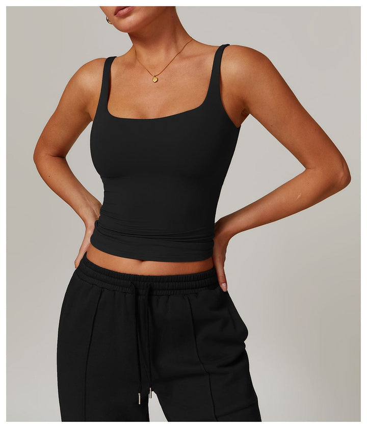 Valantomode | Lightweight Seamless Square Neck Tank Top for Women - Shaping Camisole Ideal for Layering and Daily Wear