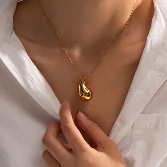 Valantomode | Gold Plated Volumetric Teardrop Earrings for Women