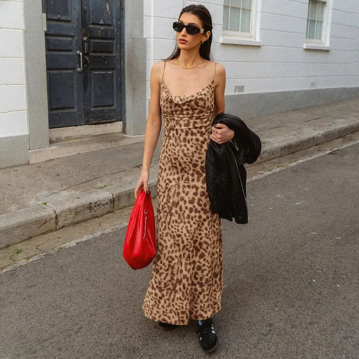 Valantomode | Chic Leopard Print Dress for Bold Fashionistas