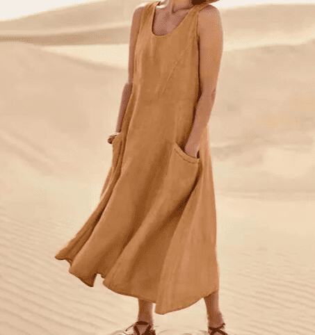 Valantomode | Dress with Pockets - Elegant Style